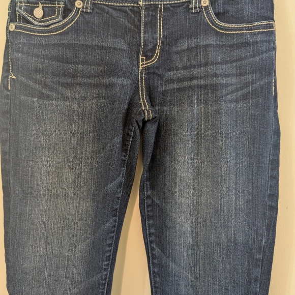 LN Aeropostale Bayla Skinny Blue Jean Capris Size 5/6 - Picture 4 of 6